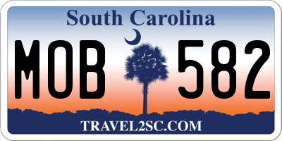 SC license plate MOB582