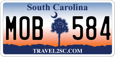 SC license plate MOB584