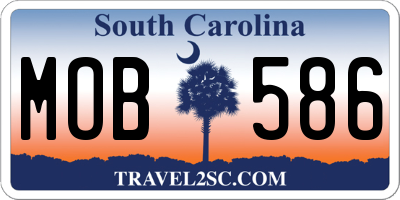 SC license plate MOB586