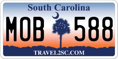 SC license plate MOB588