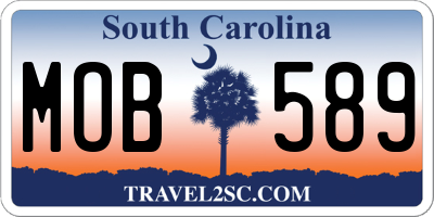 SC license plate MOB589
