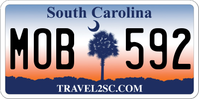 SC license plate MOB592