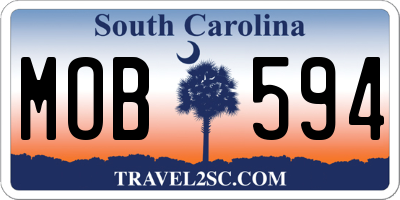SC license plate MOB594