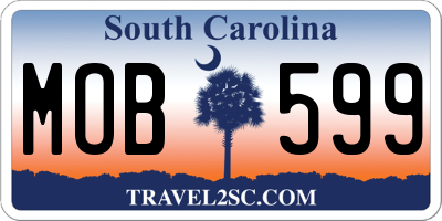 SC license plate MOB599