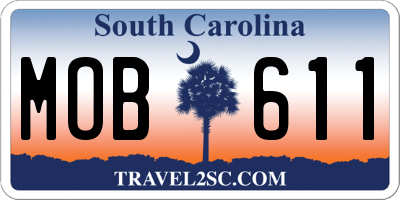 SC license plate MOB611