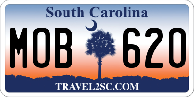 SC license plate MOB620