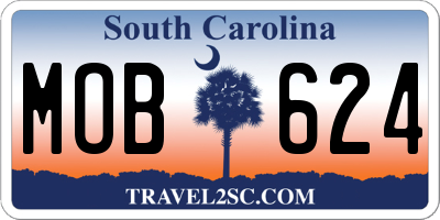 SC license plate MOB624