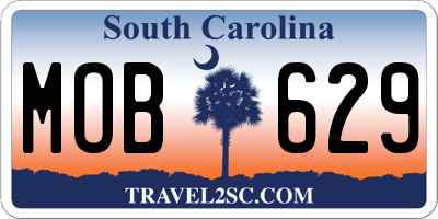 SC license plate MOB629