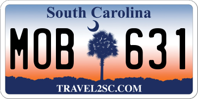 SC license plate MOB631