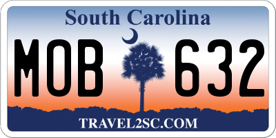 SC license plate MOB632