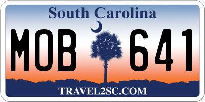 SC license plate MOB641