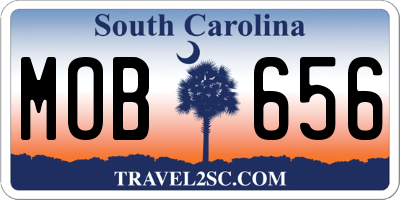 SC license plate MOB656