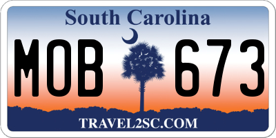 SC license plate MOB673