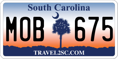 SC license plate MOB675