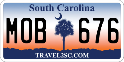 SC license plate MOB676