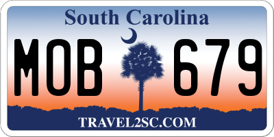 SC license plate MOB679