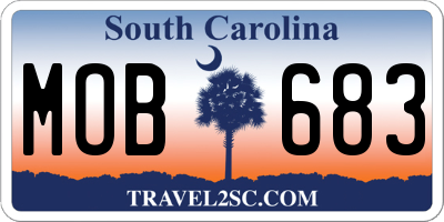 SC license plate MOB683