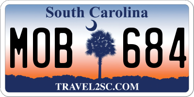 SC license plate MOB684