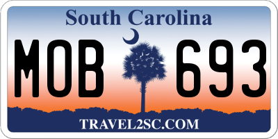 SC license plate MOB693