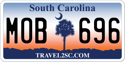 SC license plate MOB696