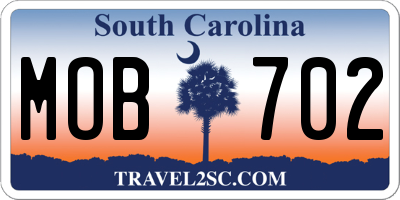SC license plate MOB702