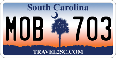 SC license plate MOB703