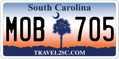 SC license plate MOB705