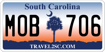 SC license plate MOB706