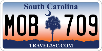 SC license plate MOB709