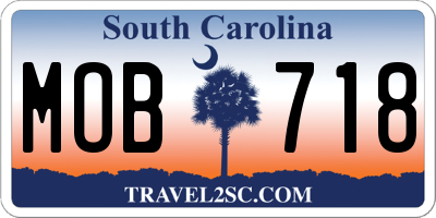 SC license plate MOB718