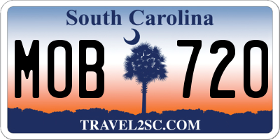 SC license plate MOB720