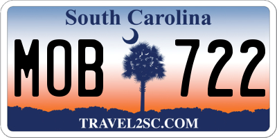 SC license plate MOB722