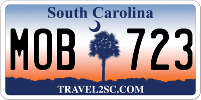 SC license plate MOB723