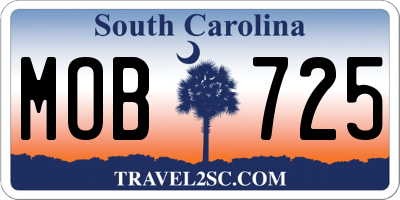 SC license plate MOB725