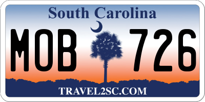 SC license plate MOB726