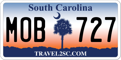 SC license plate MOB727