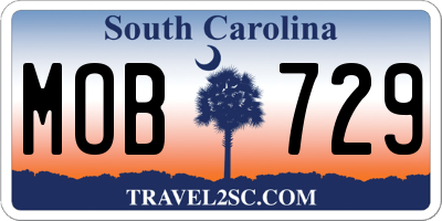 SC license plate MOB729