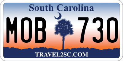 SC license plate MOB730