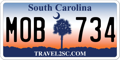 SC license plate MOB734