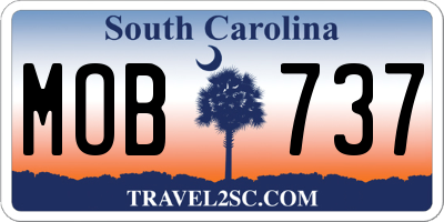 SC license plate MOB737