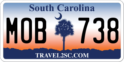 SC license plate MOB738