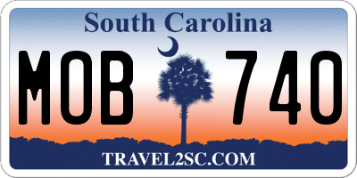 SC license plate MOB740