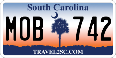 SC license plate MOB742