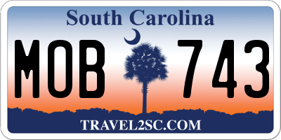 SC license plate MOB743