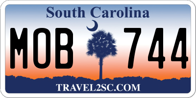 SC license plate MOB744