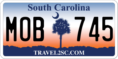 SC license plate MOB745