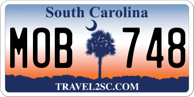 SC license plate MOB748