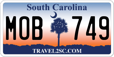 SC license plate MOB749