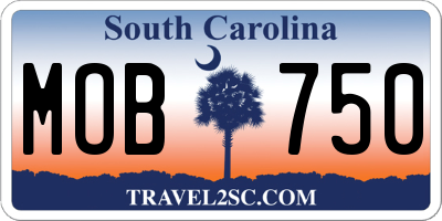 SC license plate MOB750