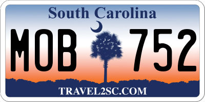 SC license plate MOB752